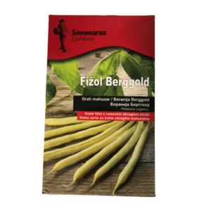 kutija sjemena mahuna sorte Berggold u pakiranju od 200g prednja stranica